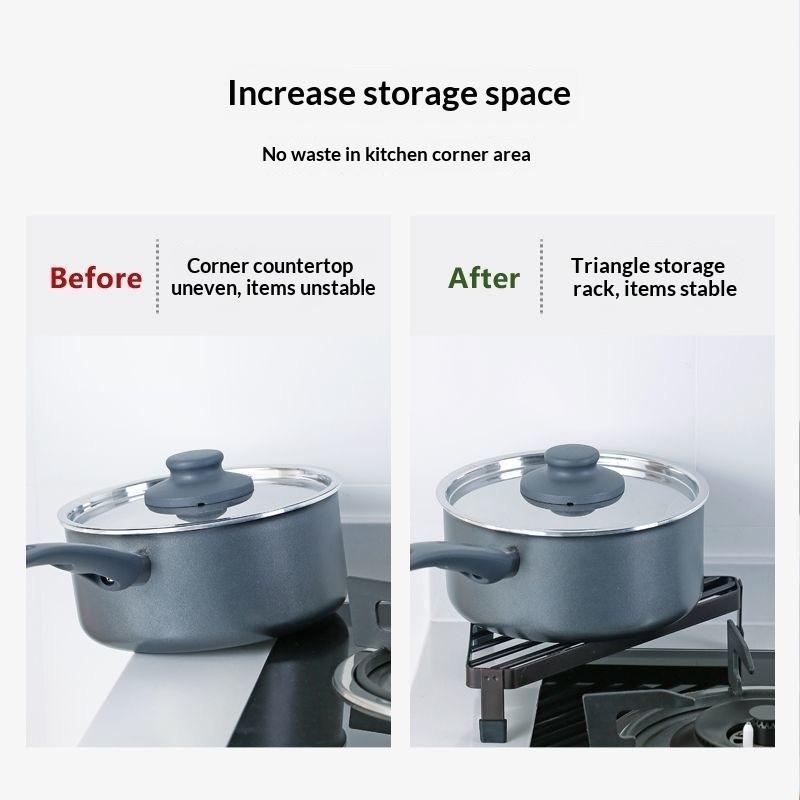 Pot Rack, Desktop Insulation, Anti Scald Storage, Pot Corner Shelf, Household Iron Triangle Bracket