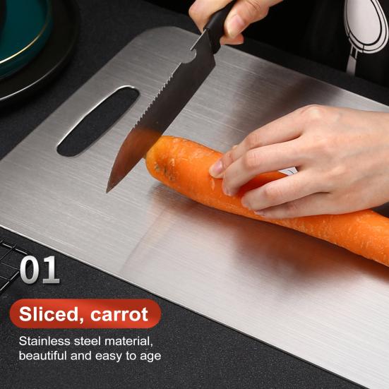 Stainless Steel Cutting Board Large Non-Slip Pastry Board for Kitchen Dual-Sided Chopping Board Easy To Clean Multiple Sizes Available Cutting Mats