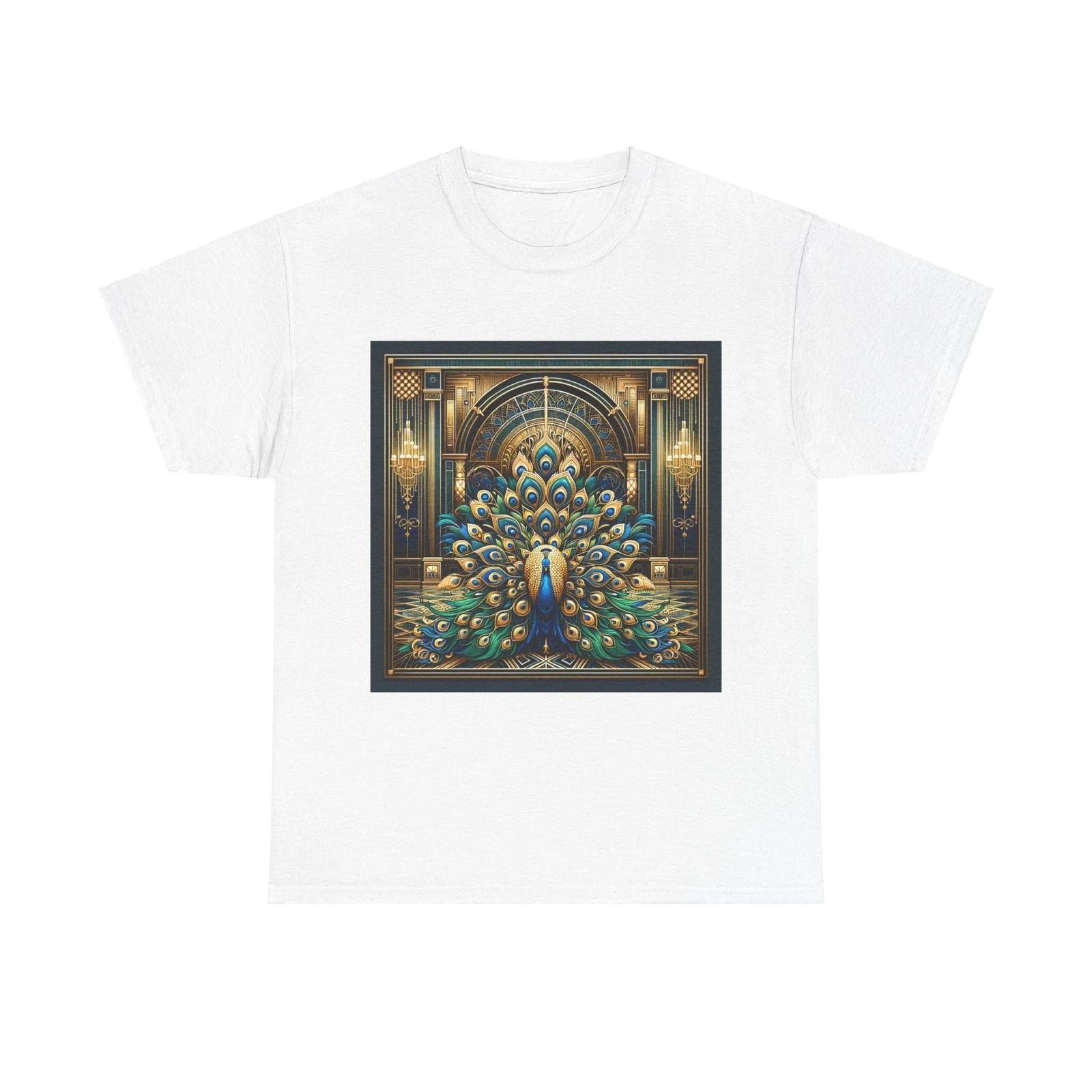 Unisex Adult T Shirt Art Deco Peacock Elegant Ballroom Artwork 4XL