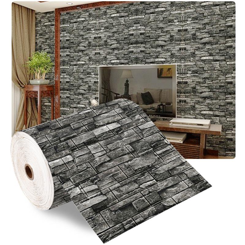 70cm*1/5/10m 3D Self-Adhesive Wallpaper Continuous Waterproof Brick Wall Stickers Living Room Bedroom Children's Room Home Decor