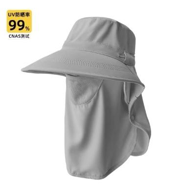

Summer Wide Brim Sun Bucket Hat with Face Cover UPF 50 Plus Full Coverage UV Protection for Outdoor Beach Travel світло-сірий колір