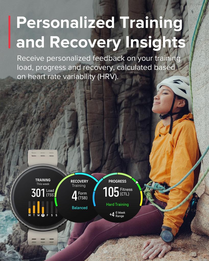 Suunto Vertical SS Solar GPS Sports Watch Model SAND 100m Waterproof Sleep Monitoring Offline Map Intelligent Battery Mode