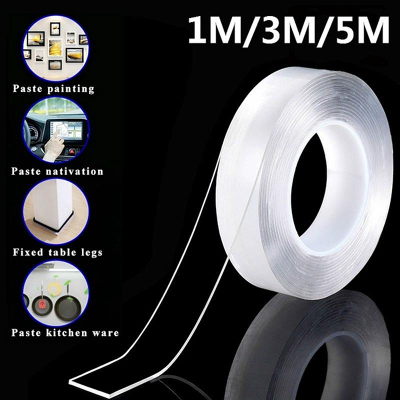 1/3 / 5M Multifunctional Seamless Transparent Waterproof Double-sided Adhesive Nano Gel Acrylic Foam Tape 1M