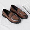 Business Dress Leather Shoes Fashion Men's Loafers Thick Sole Round Head Shoes Trend Brown Party High-quality Men's Casual Shoes