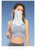 Women's Ice Silk Sun Protection Face Mask: Breathable, Ear-Hanging, Moisture-Wicking, Quick-Drying Veil for Outdoor Cycling and Driving.