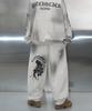 Pichibeullaeg Dirty White Printing Sweat Pants (White)