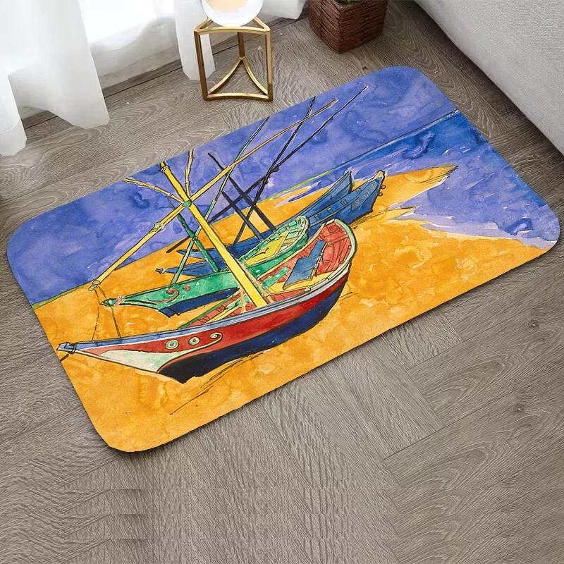 Vincent Van Gogh Starry Night Carpet Art Abstract Rugs Forest Night View Soft Floor Mat for Home Living Room Bedroom Dorm Decor