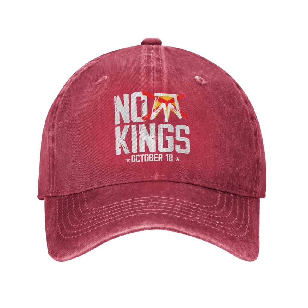 October 18 No Kings Day Baseball Cap Vintage Distressed Cotton Rejecting King Snapback Hat Unisex Outdoor Workouts Adjustable