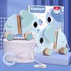 Wooden Pull Kids Rope Elephant Cart Toy For Toddler Learning And Entertainment