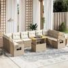 VidaXL Garden Lounge Set with Cushions 11 Pcs, Patio Sofas, Patio Furniture Set, Outdoor Furniture, Beige 3271926