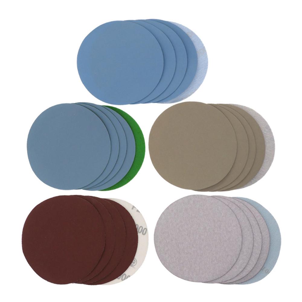 25PCS 5 Inch Dry & Wet Sandpaper Round Sanding Discs Grit 1000/2000/3000/4000/5000 Hook Loop Polishing Sand Sheets