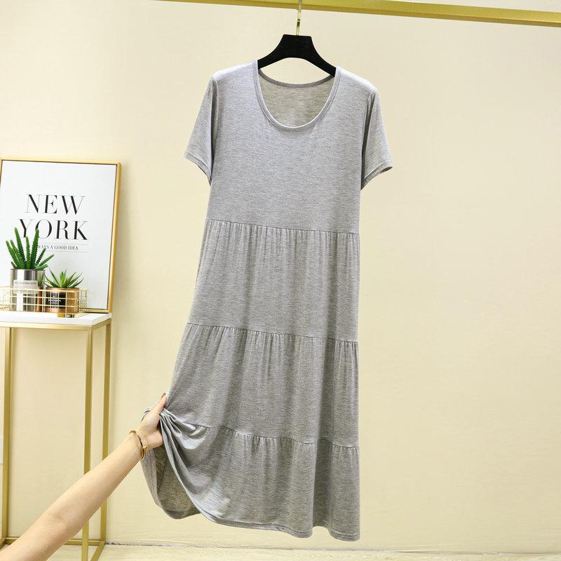 

Летнее модальное платье большого размера свободного покроя макси для беременных с несколькими слоями One Size