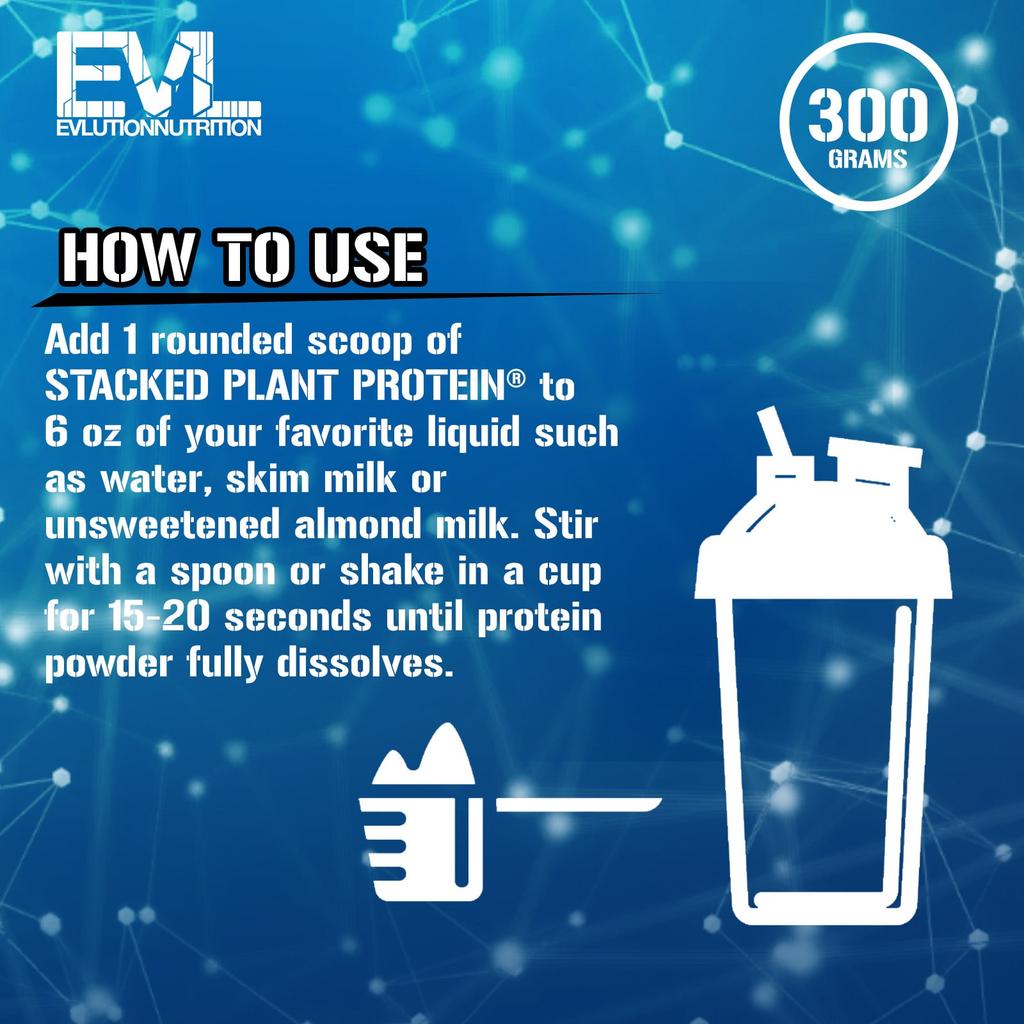 EVLution Nutrition, Stacked Plant Protein, Natural Vanilla, 300g (0.66lb)