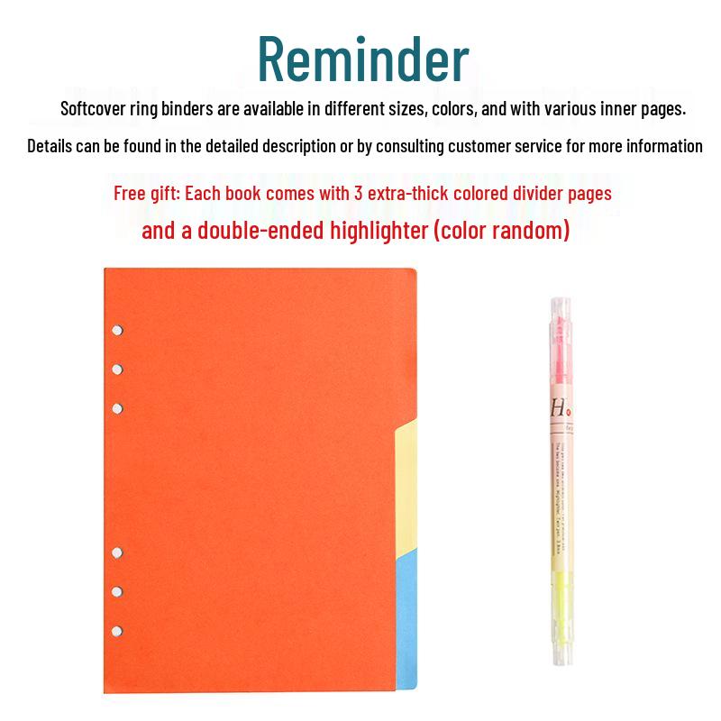 Minimalist A6 Soft Leather Ring Binder Planner Notebook