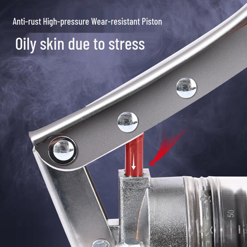 Deli 600CC Double Bar Transparent Tube Grease Gun