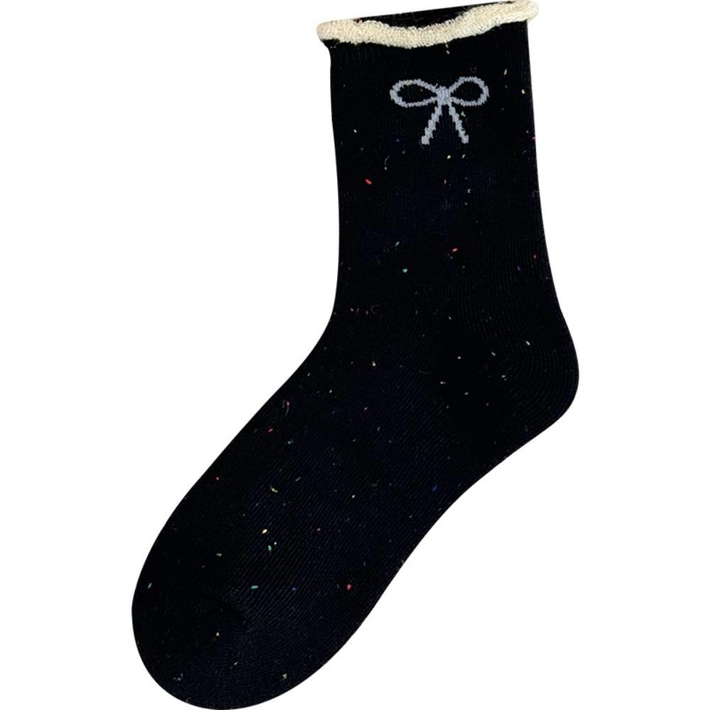 

Удобные носки-гольфы, мягкие вязаные махровые утолщенные носки, женские носки черный белый