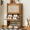 Slim Shoe Cabinet with 2 Flip Drawers Shoes Storage Organizer Adjustable Shelves Rack for Hallway Living Room Or Bedroom