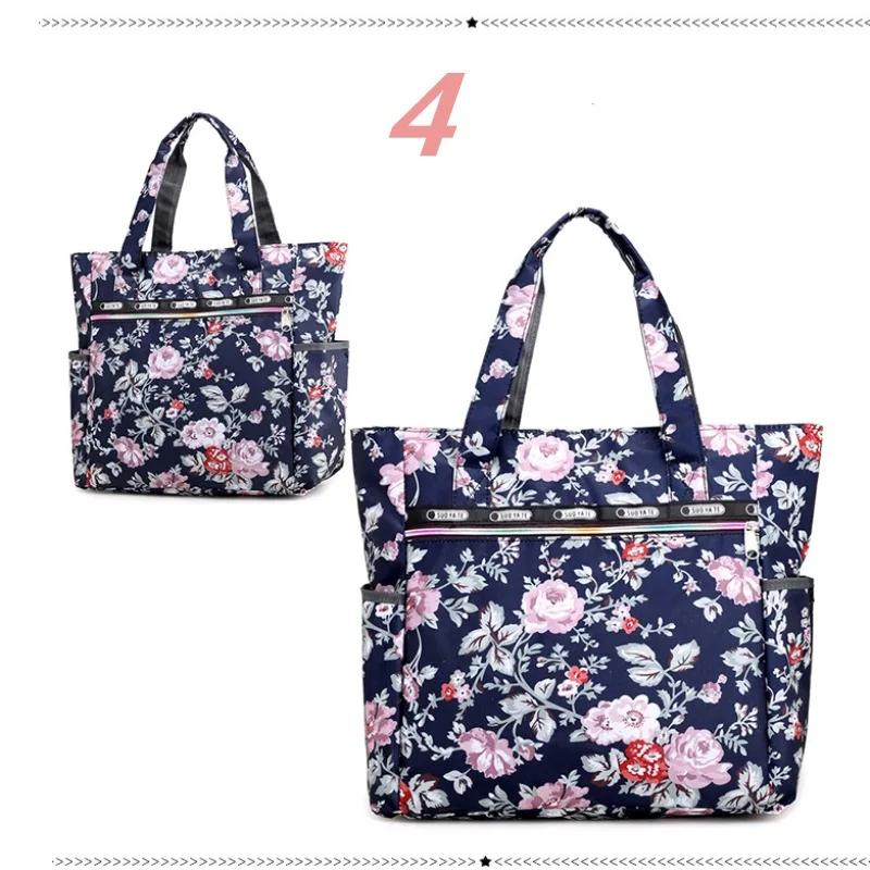 Damen Lunchtasche Mode Flora Aufdruck Student Picknick Lunchtaschen Wasserdichte Handtasche Beutel Große Kapazität Tragetaschen