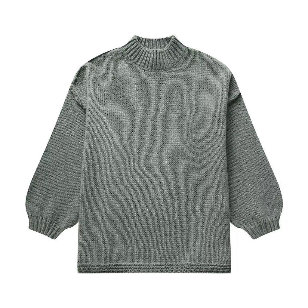 2025 Spring/Autumn European & American Women's Chic Round Neck Thin Knit Sweater