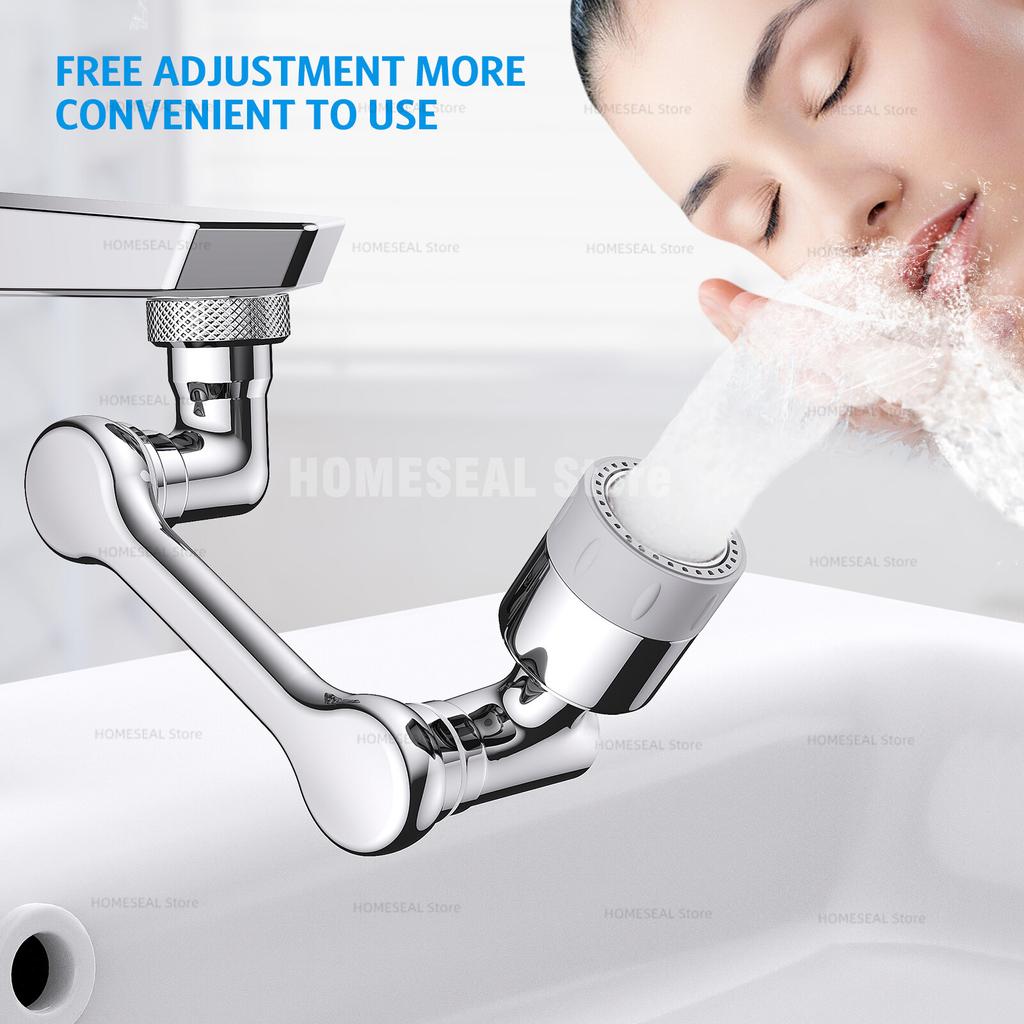 1080° Rotation Extender Faucet Aerator Robotic Arm Plastic Splash for Kitchen Washbasin Faucets Bubbler Nozzle 99% Installable