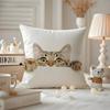 Art cat Cushion Cover Antidustmite Pillowcase Invisible zipper silky short plush Sofa cushion cover