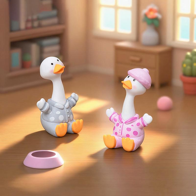 Design Canard Heureux, Ornement de Bureau, Décoration d'Intérieur Paysage Miniature, Canard Mignon Pour Commande de Voiture