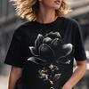 Modern Pearl Botanical Outfit Tee, Feminine Gift Everyday Soft Luxury Shirt