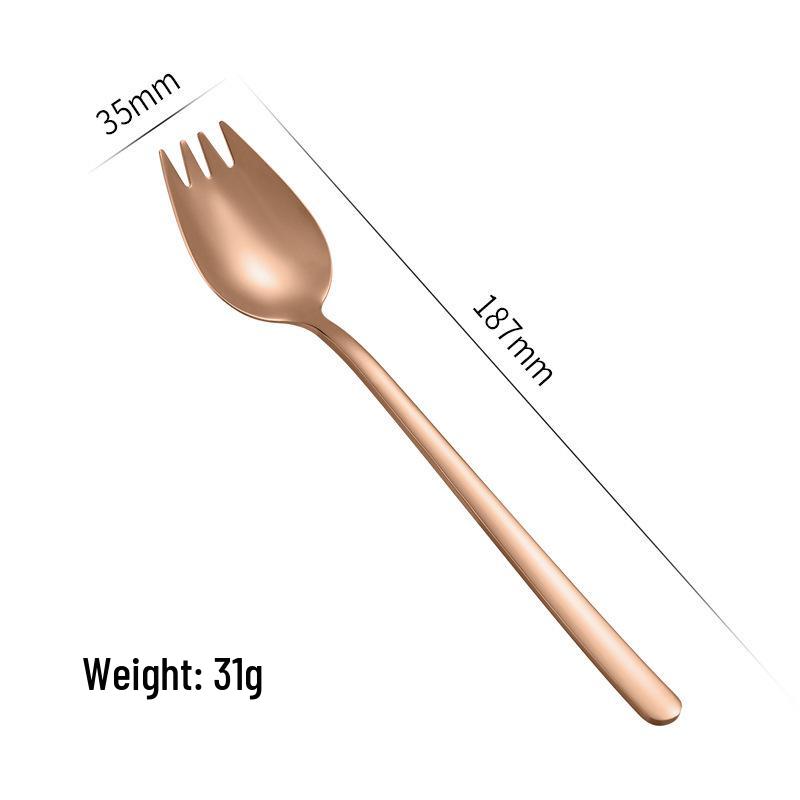 304 Stainless Steel Dual-Use Western Salad Spoon with Long Handle