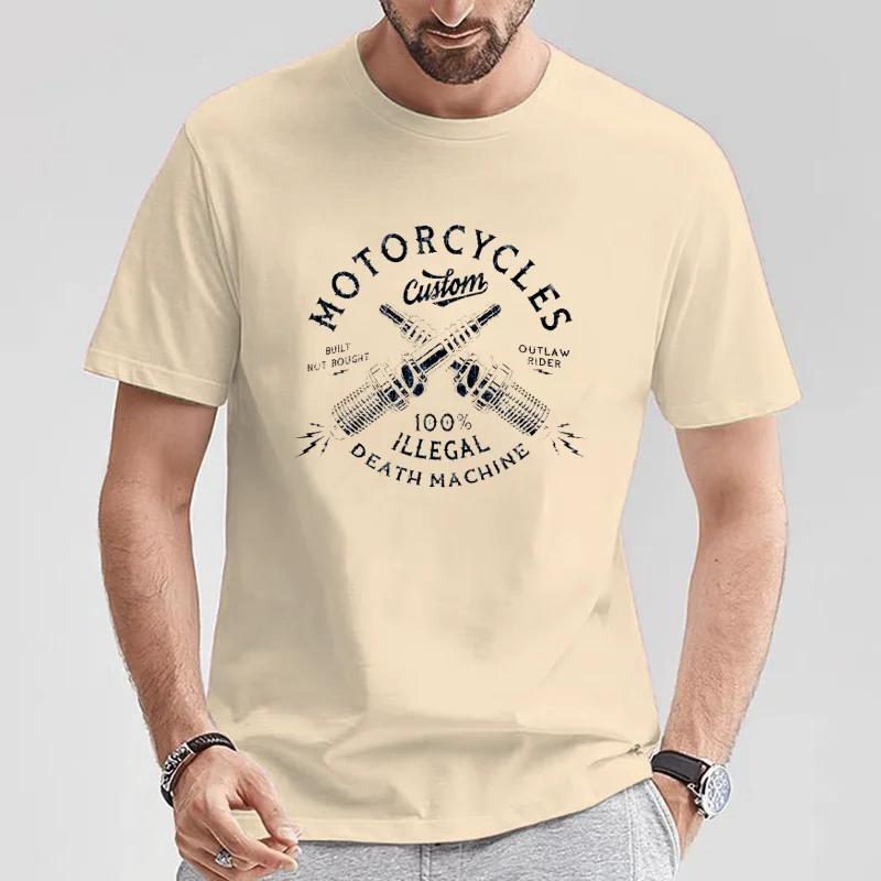 Vintage Custom Motorcycles Chopper Bobber Motorcyclist T-Shirt  O-Neck Short Sleeve Casual Mens T-shirt Size S-5XL