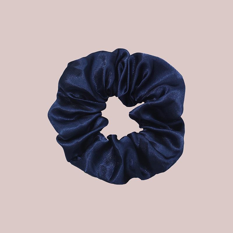8Pcs  Satin Fabric Sausage Loop Hair Rings Set Solid Colour Fabric Loop Hair Rope Hair Scrunchies Scrunchy Black Coffee