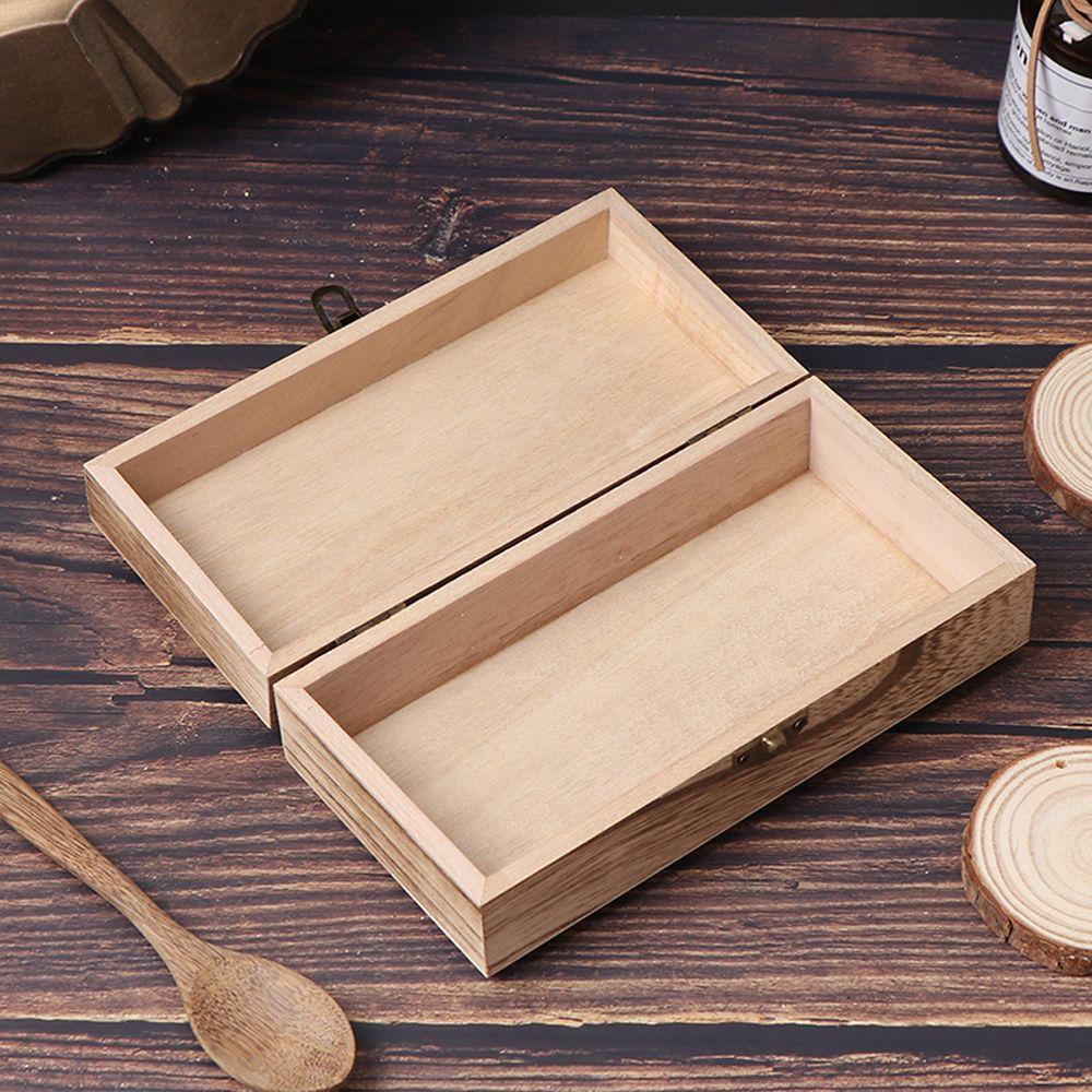 With Lid Lock Tea Boxes Wooden Storage Box Decorative Trinket Case Jewelry Box Clamshell Box