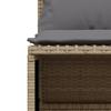 5 Piece Garden Sofa Set with Cushions Beige Poly Rattan