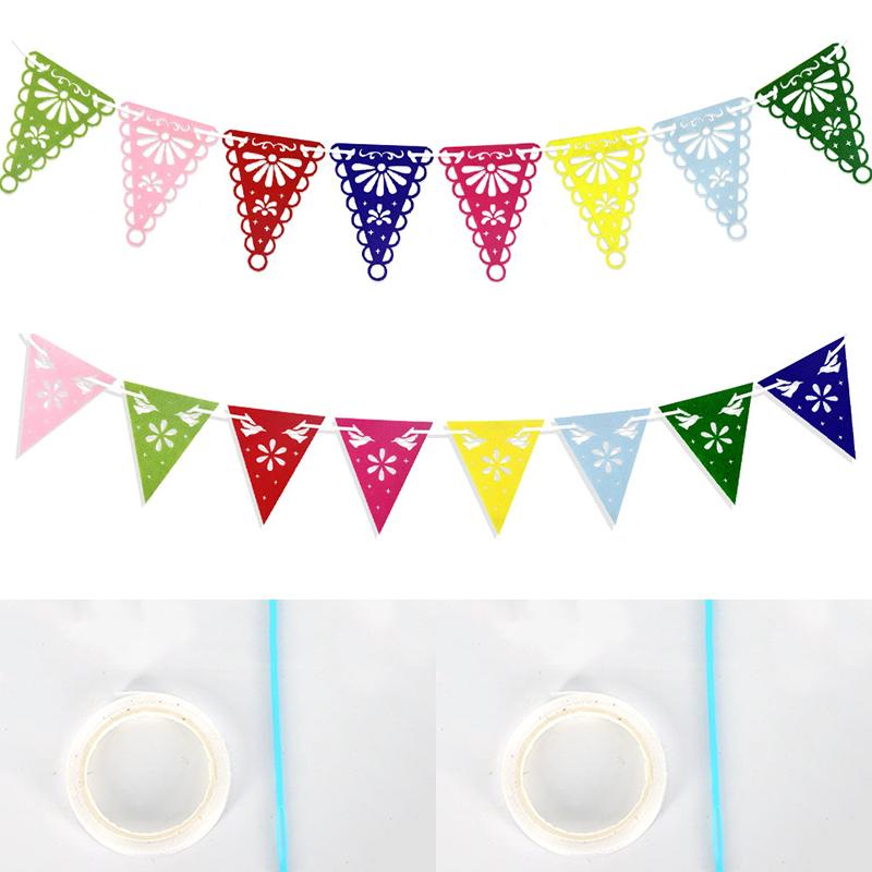 

WTEMPO Cinco De Mayo/Mexican Party Banners Carnival Event Decor Día De Muertos Indoor Outdoor Cultural Activity Supplies Day of The Dead Hanging Flags 1set