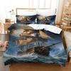 3D Printed Premium Oil Painting Dolphin Duvet Bedding Set, Children's Adult Bedding Set, Zipper with Pillowcase Bed Set, Double