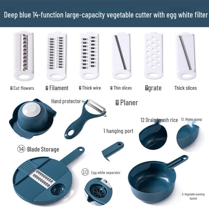 Multifunctional Kitchen Vegetable & Potato Slicer, Grater, Peeler, and Julienne Cutter