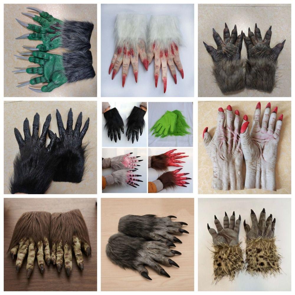 Latex Bestienklauen Gruselige Cosplay-Fäustlinge Party-Requisiten Halloween-Handschuhe Fotografie
