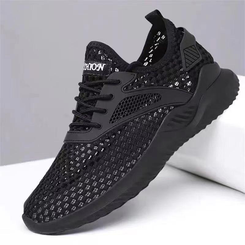Men's shoes do not stink feet summer new ultra-thin fly-woven mesh shoes thick-soled non-slip wear-resistant breathable soft-soled sports running sh