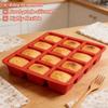 12-Cavity Silicone Cake Mold Heart-Shaped Non-Stick Baking Mold for Brownies Food-Grade Microwave Safe Cupcake Making Tool