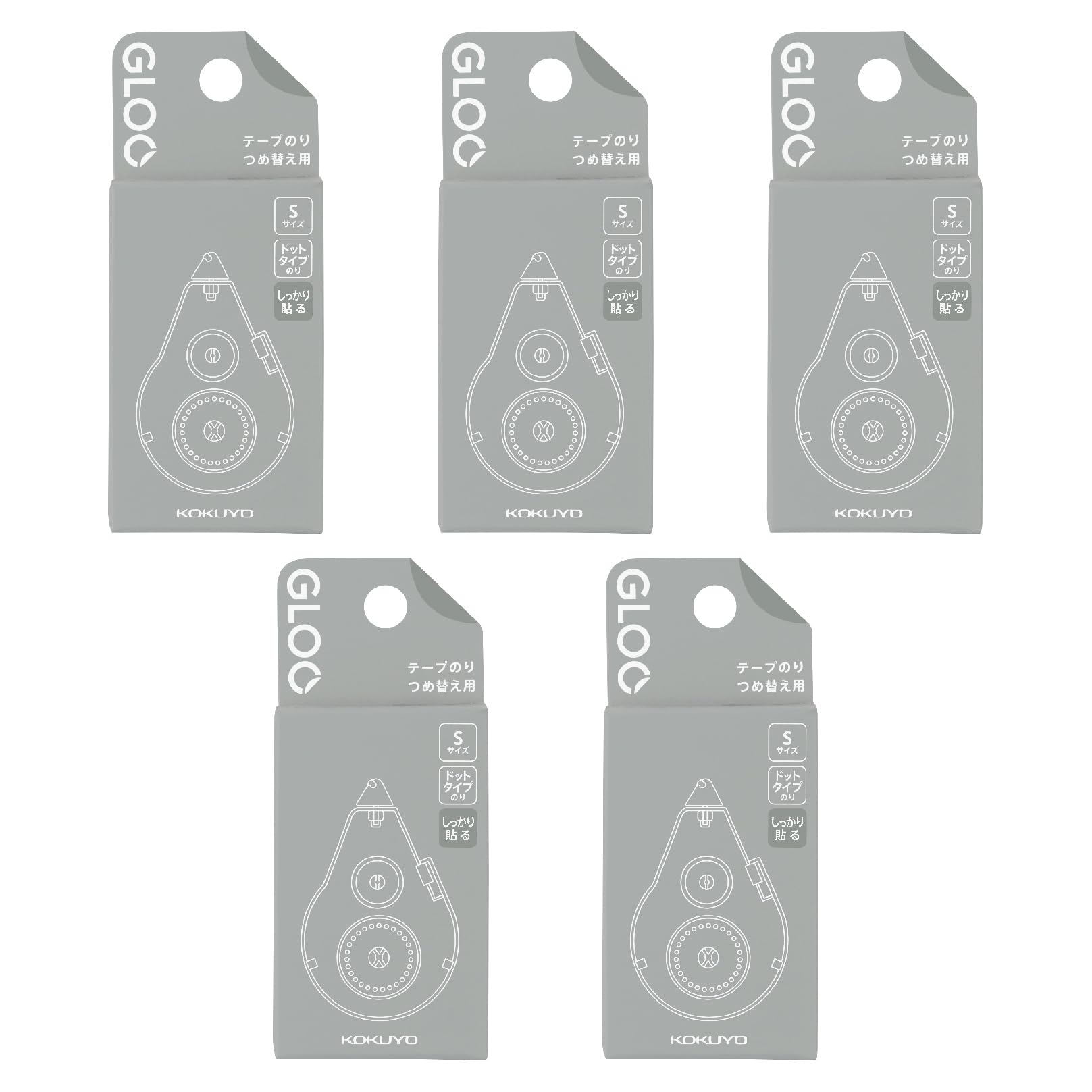 

KOKUYO GLOO Лента Прочная S Набор клея, Адгезия, Сменный блок, Размер, 5, TA-G410-07X5