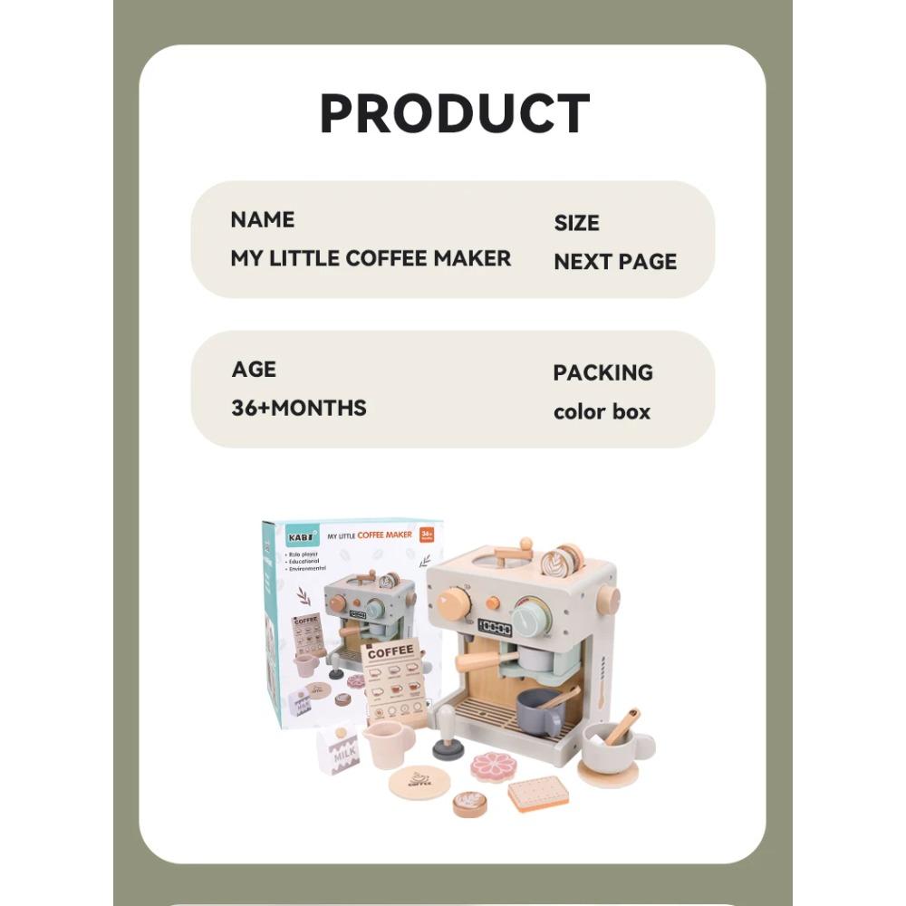 Baby Preted Toy Wooden Coffee Machine Children Kitchen Toy Games Children Montessori Educational Cosplay Indoor Diy Toys