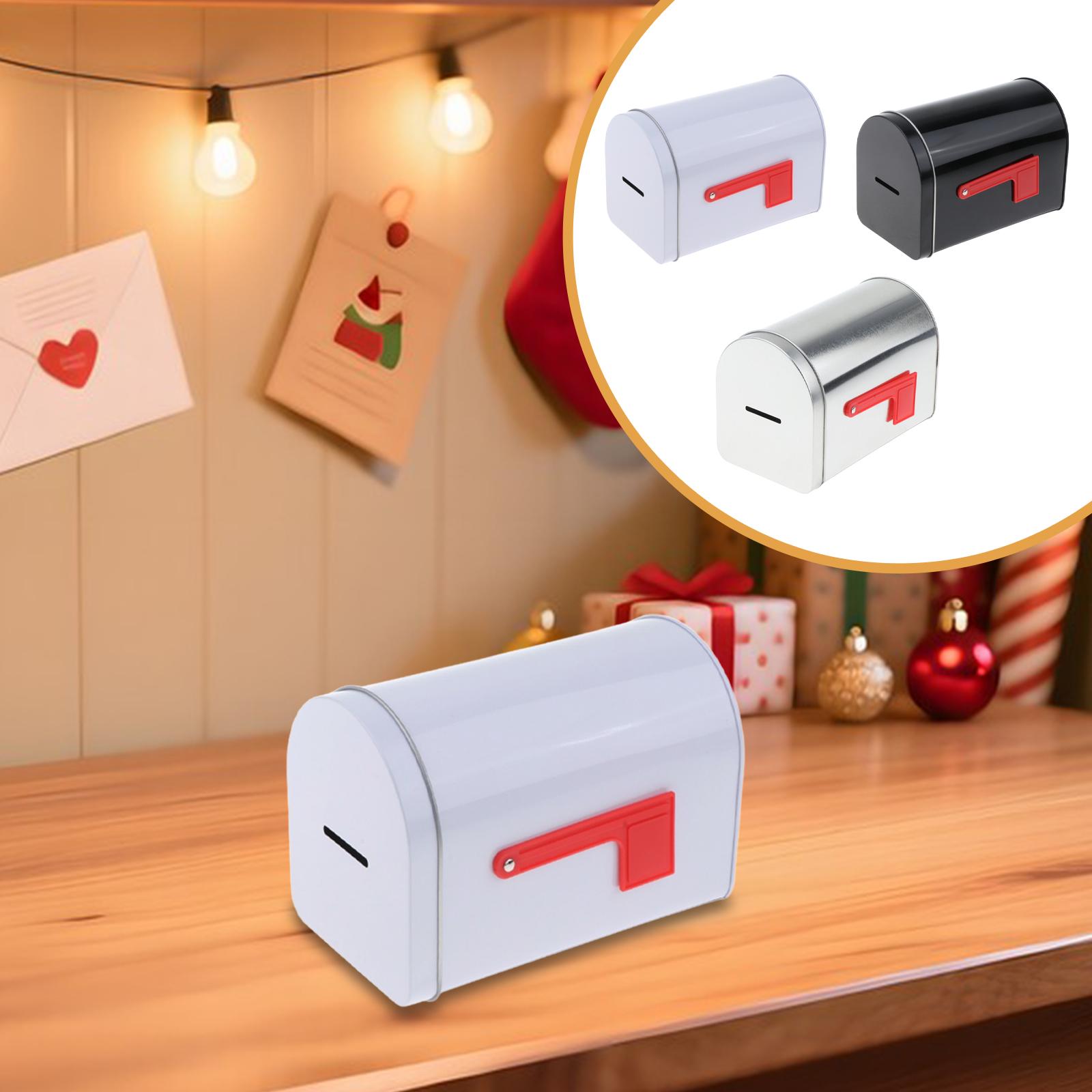 Mailbox Postbox Christmas Weatherproof Drop Box Mail Insertion Metal LetterBox Mail Box for Gate Door Home Office Decoration bianco