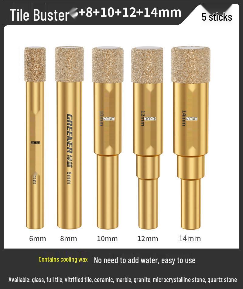 Green Forest 6mm Magnetic Hole Saw for Glass, Marble, & Vitrified Tile.