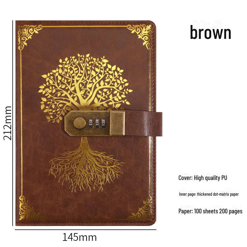 Zestaw notesu A5 w stylu retro z hasłem w pudełku prezentowym: Dziennik spotkań biznesowych z możliwością personalizacji logo.