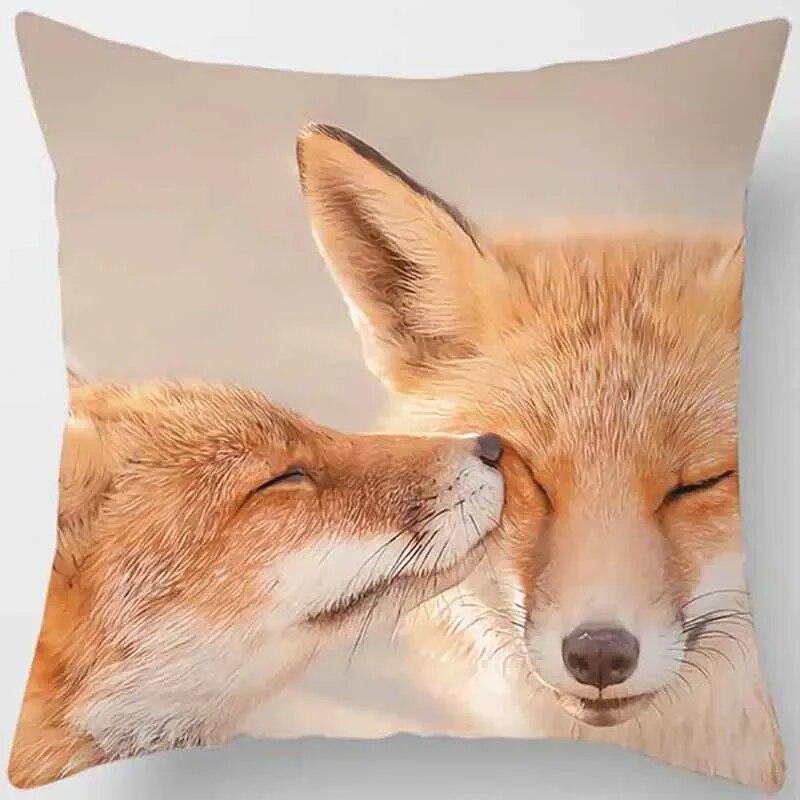 Fox Print Series Pillowcase Living Room Sofa Chair Bed Cushion Cover Birthday Gift Bedroom  Home Decoration Hug