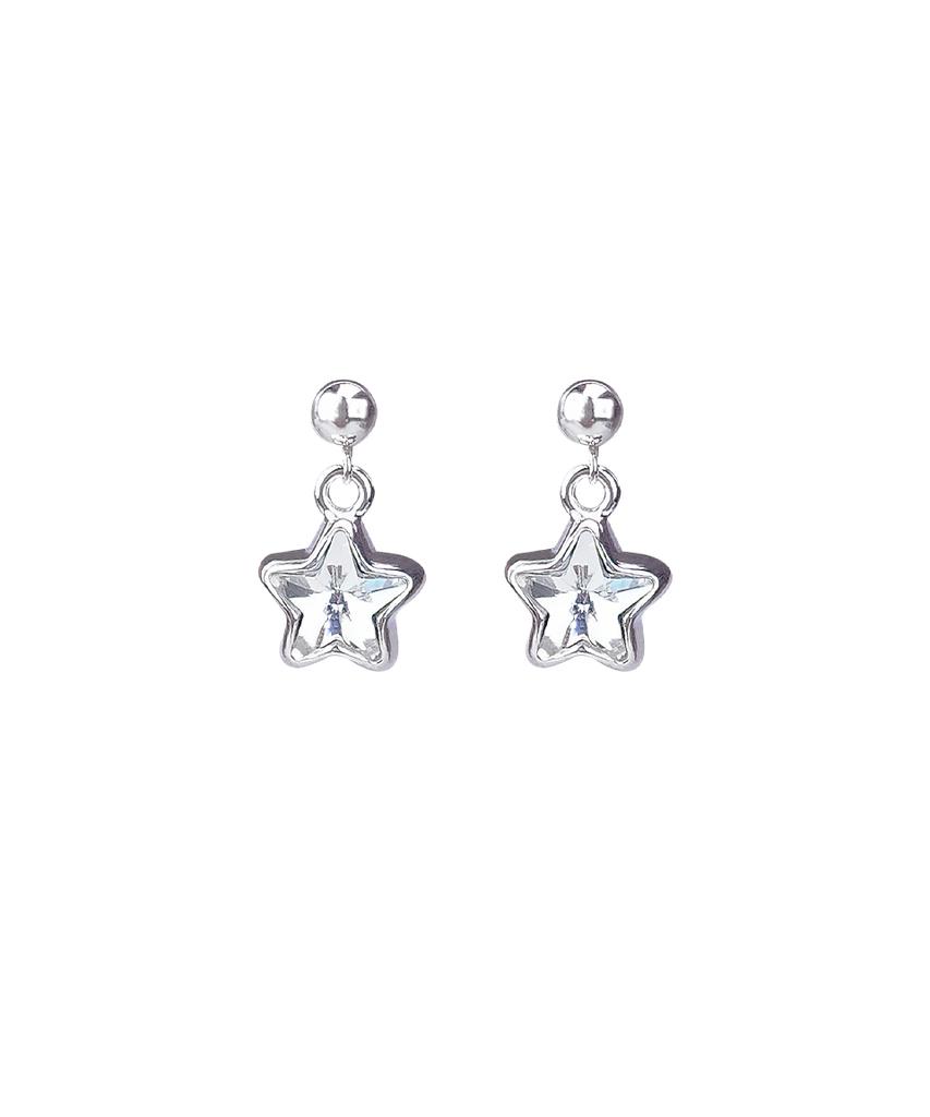 Vvv [Silver 925] Cubic Star Earrings