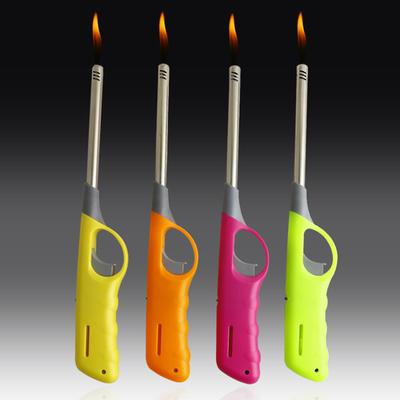 Encendedor de Butano Recargable Multiusos para Cocina Chimenea Luz Piloto Barbacoa Estufa Plástico Encendedores de Velas Color Aleatorio