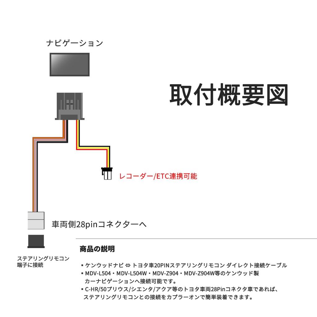 OTORAM Kenwood (KENWOOD) Compatible Steering Remote Control Direct Connection Cable for Kenwood Dedicated Terminal