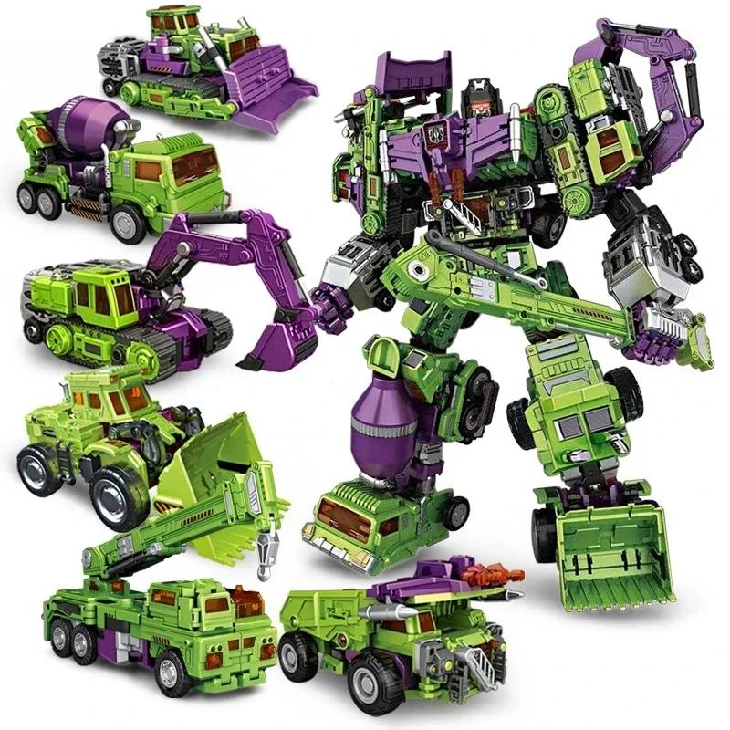 44cm JINJIANG 6 IN 1 Big Hook Transformation KO GT Devastator Action Figure Engineering Combiner Crane Gravity Figure Present Kid