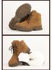 Men's Thick Fur-Lined Cowhide Winter Snow Boots with Steel Toe