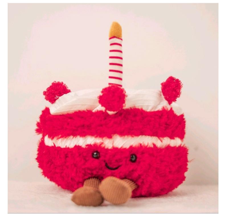 Creative Red Velvet Cake Plush Doll – Stuffed Animal Comfort Toy for Girls, Perfect Birthday Gift.